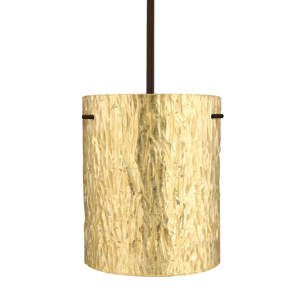 Besa Lighting Tamburo 8 Stem Pendant, Stone Gold Foil, Bronze Finish, 1x100W Incandescent 1TT-4006GS-BR - main